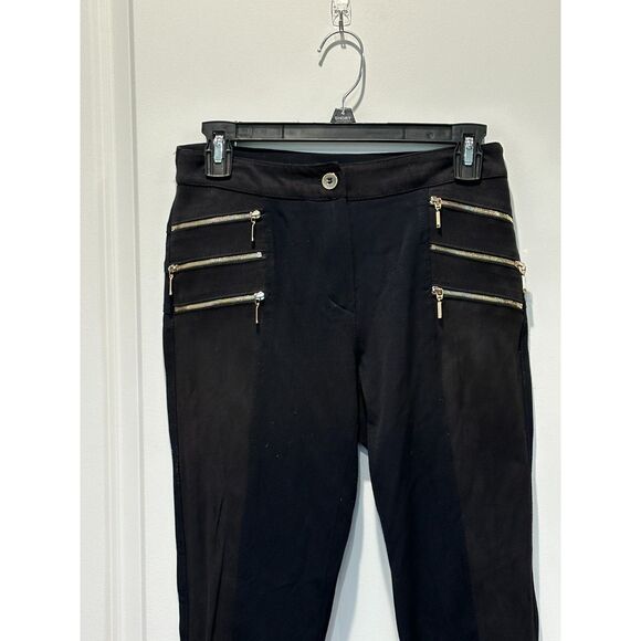 Absolu Skinny Zipper Detail Faux Suede Panel Black Pants Size Small (Euro 36) - Picture 4 of 7